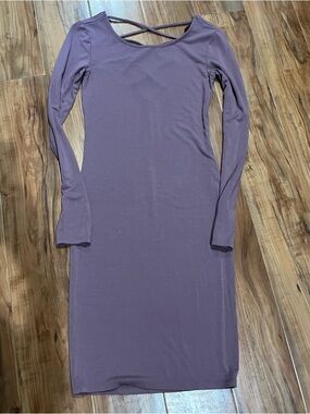 Forever 21 Mauve Long Sleeve Bodycon Midi Dress